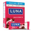 LUNA Bar - Chocolate Peppermint Stick Flavor - Snack Bares - Non-GMO - Bares de proteína sin gluten - Hecho con avena orgánica (12 Pack)