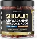 Orgánica Shilajit Gummies, Sea Moss, Ashwagandha, 105+ Trace Minerals – Organic Burdock Root &amp; Lions Mane Mushroom – Watermelon Flavor - Vegan & Non-GMO – Made in USA – 60ct