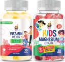 SUNNY SAM Magnesium Gummies para niños y vitamina D3 K2 Gummies 5000 UI.