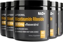NAD Suplemento - NAD + con Nicotinamide Riboside (NR) y Resveratrol Quercetin 900mg Puro NAD orgánico Plus para Reparación Celular Función del cerebro envejecido, 80 cápsulas (Pack of 5)