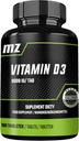Vitamin D3 2000 IU in a Tablet - 180 Tablets - Lasts for 720 Servings - Supports Calcium Balance & Bone Health - Dietary Supplement by MZ