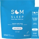 Som Sleep, Calm Sleep Powder Drink Mix, 3mg Melatonin, Magnesium, Vitamin B6, L-Theanine & GABA – Vegan, Keto Friendly – Zero Sugar Berry, 30-Pack