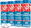 Venture Pal Chewable Electrolyte Tablets, 80 Cuenta Fast-Dissolve Sugar-Free Stick Salt Tablets - Variety Pack for Rapid Hydration, Outdoor Running, Hiking, Sports ← Keto & Vegan Friendly ← 4 Pack