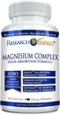 Complejo de Magnesio Verificado de Investigación - Cerebro, Musculo y Nerve Soporte - Magnesium Bisglycinate, Malate, Citrate y Oxide - Bioperine - Vegan - 60 cápsulas - Pack de 1