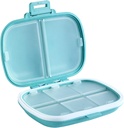 Holii Organizador de Píldora de Viajes, 8 Compartimientos Caja de Píldora Portátil, Caja de Píldora Diaria para Tener Vitaminas, Contenedor de Píldora Pequeña para Pocket Purse Medicine Organizer(Blue)