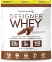 Designer Wellness, Designer Whey, Natural Whey Protein Powder con probióticos, fibra y clave B-Vitamins for Energy, Gluten-Free, Gourmet Chocolate, 2 lb