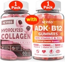 NEVISS 1Pack Gummies de colágeno hidrolizado + 1Pack Vitamina ADK con B12 Gummies