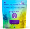 Árbol púrpura Organic Electrolyte Hydration Packets – Pina Colada Flavor, Sugar-Free Liquid Hydration Sticks for Rapid Rehydration, Daily Electrolyte Drink Mix for Dehydration Relief, 15 To-Go Packs