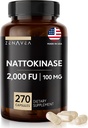 Suplemento de Nattokinase - 2000 FU de Enzyme - 270 cápsulas de Nattokinase 100mg - Gluten Free, Non-GMO, Vegan