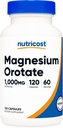 Nutricost Magnesium Orotate Capsules 1000mg, 120 Caps - 60 Servings, 500mg Por Capsule, Non-GMO, Gluten Free