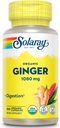SOLARAY Orgánica de jengibre 1080 mg - Suplementos de jengibre orgánico - Alivia la náusea y el voto asociado con la enfermedad de la moción, apoya la salud conjunta - Vegan, no somnoliento, garantía de 60 días, 50 servicios