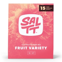 SALTT Electrolytes Embalajes de Polvo, Empaquetado de Variedad de Frutas (15 Packets) - Magnesio, Potasio, Sodio, Trace Minerals - Vegan & Gluten Gratis - Travel Essentials - Made in USA