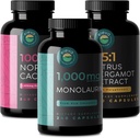 Citrus Bergamot, Nopal Cactus, " Monolaurin Bundle. 1000mg Citrus Bergamot Capsules, 1000mg Monolaurin Capsules, y 1500mg Prickly Pear Cactus Capsules