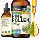 BIO KRAUTER Pine Pollen Tincture - Pine Pollen Powder Liquid Extract for Immune Support - Alcohol &amp; Sugar Free Natural Herbal Supplement - 4 Fl.Oz.