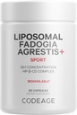 Codeage Liposomal Fadogia Agrestis 600mg Suplemento - Fadogia Agrestis 30:1 Extracto, Vitamina D3, Zinc, Fenugreek, BioPerine Black Pepper - 2-Month Supply - Entrega Liposomal - Non-GMO, 60 cápsulas