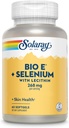 Bio Vitamina E 400 UI (268 mg) con Selenium 100 mcg y Lecithin - Soporte para tiroides, suplemento de soporte para antioxidantes e inmunes, alta absorción, garantía de 60 días, 30 prestaciones, 60 Softgels