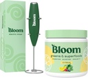 Bloom Nutrition Superfood Greens Powder, Enzymes Digestivos con Probióticos y Prebióticos, Gut Health, Bloating Relief, Citrus + Milk Frother High Powered Hand Mixer