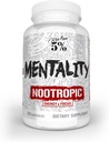 5% Nutrición Rich Piana Mentality Nootropic Blend ← Brain Booster Suplemento para el Rendimiento, Memoria, Claridad Mental TEN Ginseng, Ginkgo, L-Theanine, Choline, Huperzine, 60 cápsulas (30 Day Supply)