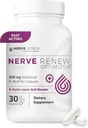 NERVE RENEW Optimizer - Suplemento dietético - 30 cápsulas - 300 mg Acid lipoico estabilizado R-Alpha por cápsula para el soporte natural del trastorno nervioso - Absorción rápida - seguro y todo natural