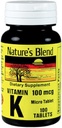 La vitamina Blend de la naturaleza K 100Mcg Tablets 100 Ct