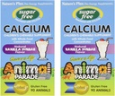 NaturesPlus Animal Parade Calcio para niños sin azúcar, Vanilla Sundae Flavor - 90 Chewable Animal Shaped Tablets, Pack of 2 - Magnesium for Bone Health - Gluten Free - 90 Servings
