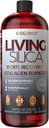 Orgono Living Silica Sports Recovery ← Vegan Collagen Booster ← Silica-Based Silencio Pre &amp; Post Workout Suplemento ← Apoya la recuperación conjunta, Tendon &amp; Cartilage Health, Energy & Endurance  33.8 Fl Oz