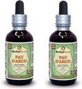 PAU d'arco (Tabebuia Impetiginosa) Glycerite, Barco seco Extracto líquido libre de alcohol (Marca: HerbalTerra, Proudly Made in USA) 2x2 fl.oz (2x60 ml)