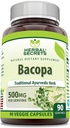Herbal Secrets Bacopa Powder 500 Mg 90 Veggie Capsules Suplemento ← No Gluten Free ← Made in USA