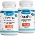 EuroMedica CuraPro - Suplemento Antioxidante para Cerebro &amp; Apoyo a la Salud - Suplemento dietético con Curcumin &amp; Turmeric Aceite Esencial - Herbal Liver Support - 60 Softgels, 2 Pack (120 Softgels)