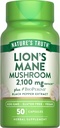 La verdad de la naturaleza Lions Mane Suplemento capsules  2100mg ← 50 Cuenta Silencio con BioPerine ← Vegan, Non GMO &amp; Gluten Free Extract Formula