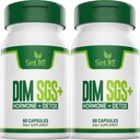 DIM SGS + - Hormona + Detox,Encourages Normal Metabolismo Estrógeno, Equilibrio hormonal, Suplementos de acné hormonales, Apoyo a la menopausia,Ayudas Control Appetite,Promotes Detoxification(2 Packs)