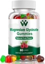 Magnesium Glycinate Gummies 400 Mg, Magnesio sin azúcar para niños y adultos con L-Threonate, Calcio &amp; Vitaminas B6+D3, 80 Conde Magnesium Glycinate Gummy Mixed Fruit Flavors