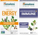 Himalaya Hello Energy with Ashwagandha for Adrenal Support & Daily Energy and & Ashwagandha + Inmune with Vitamin C for Active Immune Support, 60 Capsules Every - Bundle