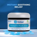 Hexagels Plus Aloe Vera - Avanzado Healing Hydrogel Pads for Blister Prevention & Soothing Burn Care - Foot, Heel, Toe, &amp; Ankle Protection, Pack of 200, 1-Inch Patches, por Medagel, Paraben Free