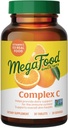 Complejo MegaFood C - Suplemento Vegan Immune Support con Vitamin C 250 mg, Hecho con Alimentos Reales Incluyendo Naranja, Arándano &amp; Arroz Marrón, Sin gluten, Kosher - 30 Tabletas, 30 Servimientos