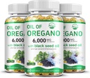 Óleo vivo de orégano con aceite de semilla negra, 2 en 1 Suplemento de orégano para salud inmune, retiene carvacrol concentrado alto " Thymoquinone, Non-GMO, 3 Pack