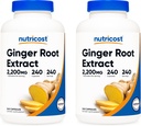 Nutricost Ginger Root Extracto 550mg, 240 cápsulas (2 botellas)