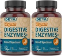 Deva Vegan Vitaminas Digestive Enzymes Plus Supplement - A Unique Blend of Enzymes & Herbs - 90 Capsules (Pack of 2) Package May Vary